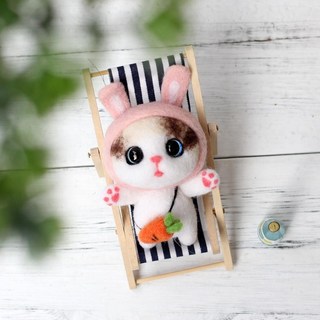 펫돌 양양이 니들펠트 인형 DIY 세트, 토끼 고양이, 1세트