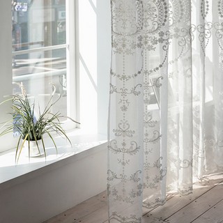 TIERRA Solena E 蕾絲刺繡窗簾, 白色的
