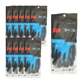 쓰리엠 컬러그립 장갑 스카이블루, 블루, 10세트