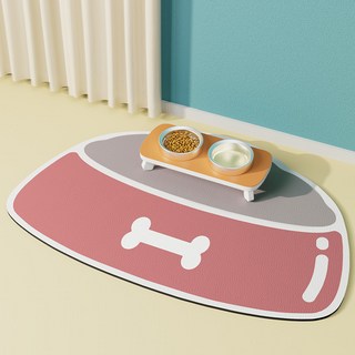 랜보어 반려동물 보울 방수 식기매트 40 x 30 cm, 핑크, 1개