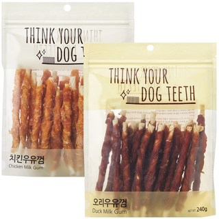 띵크유어도그티 강아지 스틱 간식 치킨 + 오리 세트, 혼합맛, 480g, 1세트