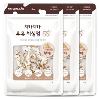 뉴트리오 브라이트오 강아지 대용량 치석껌, 연어살, 250g, 1개 강아지 간식 20 내츄럴랩 치카치카 우유 치실껌 SS 강아지 덴탈껌, 황태, 42g, 3개