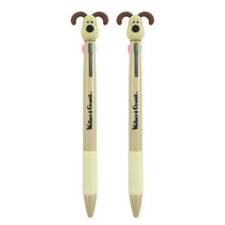 粉紅色的腳 華萊士與高飛狗公仔三色原子筆 0.7mm, 米色, 2個
