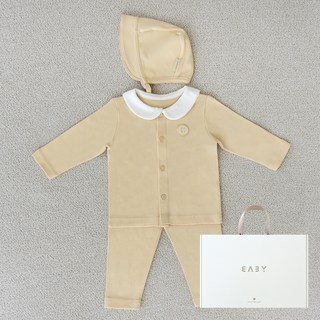 베이비앤아이 바이오내의 + 챙모자 출산선물세트 80호, 옐로우, 1세트