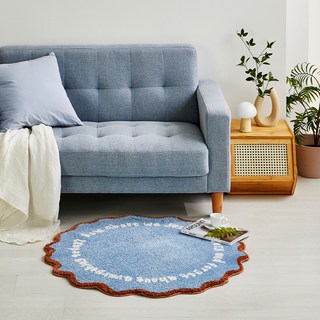 모던하우스 터프팅 레터 웨이브 엣지 원형 러그