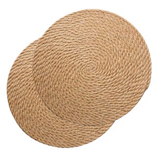마켓감성 린넨 짚 테이블매트, 36cm, 2개
