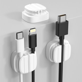 쥬롬 3in1 usb 충전 케이블 선 정리 홀더, 화이트, 3개