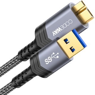 CODEWAY USB-A to Micro-B 3.0 傳輸線, 黑色, 30cm, 1條