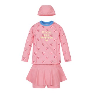 베네통키즈 여아용 하트체크 래쉬가드 세트 QCETQ1431