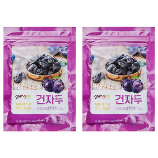 gomgom 李子乾2包入，酸甜Q彈，無添加防腐劑，健康美味零食, 2包, 250g