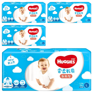 HUGGIES 好奇 雲柔乾爽黏貼型尿布, L, 216片