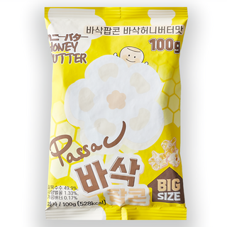 바삭팝콘 허니버터맛, 3개, 100g