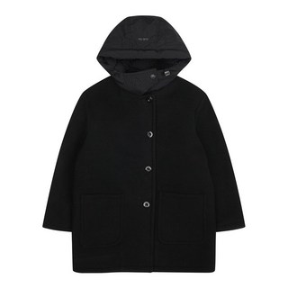 블루테일 AYH4CT01BK 블랙 패딩 후드 더블코트