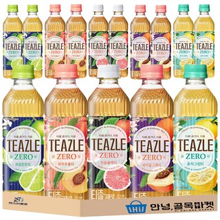 [안녕골목마켓] 웅진 티즐 제로티 5종 세트 ( 자몽블랙티 피치우롱티 유자그린티 피치얼그레이 라임민트티 ), 15개, 500ml