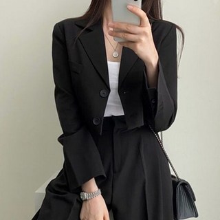 더블유 심플 데일리 크롭 숏자켓 여성자켓