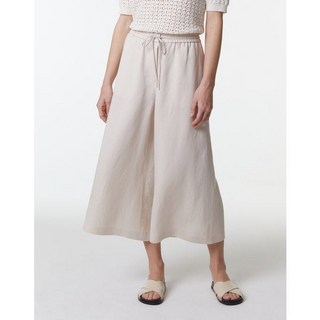 아떼바네사브루노 24SS 라이트베이지 린넨혼방 밴딩 와이드팬츠 VLPA4B293I1