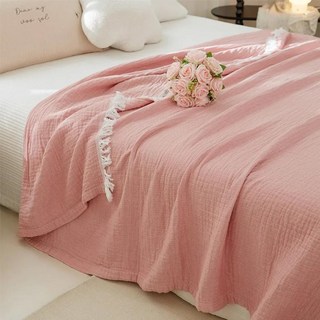 코튼 담요 술 소파 커버 여름 쿨링 거즈 타올 다기능 더블 침대보, A. 150cmx200cm, 21. Color as photo, 1개