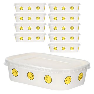 이와이엔스토리 스마일 테이크아웃 사각용기 580ml + 뚜껑 세트, 2개, 10개