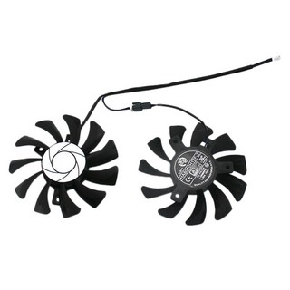 MSI 지포스 GTX 1050Ti GTX-1050Ti-4GT-OC를위한 HA8010H12F-Z 75MM 2 핀 GTX1050Ti GPU 쿨러 듀얼 팬, 2pcs., 검정, 흰색, 2pcs.