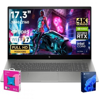 HP 2025 엔비 차세대 코파일럿 AI 레디 비즈니스 노트북 17.3인치 UHD 디스플레이 인텔 코어 울트라 7 155U 지포스 RTX 3050 64GB DDR5 RAM 2T, 64GB RAM | 2TB SSD, 1개