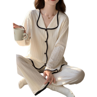 여성 면 긴팔 잠옷세트 봄가을 파자마세트