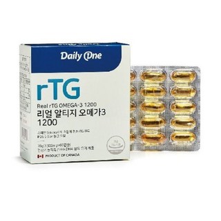 데일리원 리얼 rTG 오메가3 1200 6박스, 60정, 6개