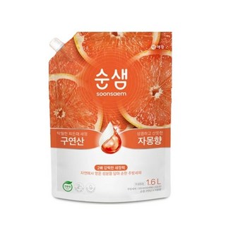 순샘 구연산 자몽 주방세제 리필, 1.6L, 1개