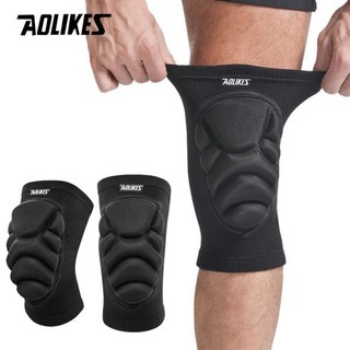 무릎연골보호대 무릎밴드 AOLIKES 두꺼운 스폰지 무릎 팔꿈치 작업용 충돌 레슬링 배구 1 쌍, 2) M