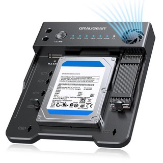 GRAUGEAR M.2 NVMe 및 SATA SSD/HDD 도킹 스테이션 M.2 PCIe NVMe + SATA 2.5인치/3.5인치 SSD 및 HDD 컨버터용 USB-C 10, GRAUGEAR M.2 NVMe 및 SATA SSD/H