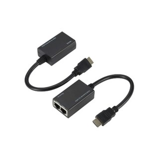 듀얼 RJ45 HDMI 호환 익스텐더 CAT 5e6 LAN 이더넷 케이블 어댑터 PS3 DVD HDTV용 10ft 1080P, Black, HDMI Extender, 1개