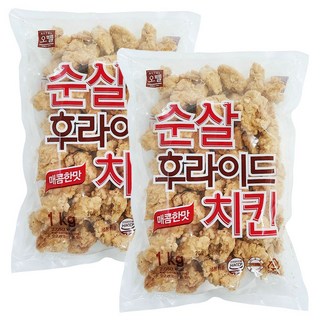 오뗄 순살 후라이드 치킨 1kgx2봉, 1kg, 4개