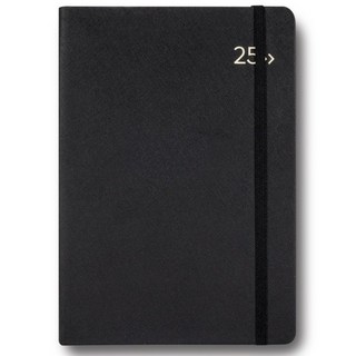 2025 디커버다이어리 양장 밴드식 다이어리 날짜형 노트식 A5 DV PRO3플러스, 블랙