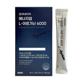 모어네이처 에너지업 L 아르기닌 6000 18ml x 15포 1개, 270ml