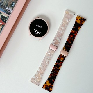 갤럭시워치 20mm 스트랩 호마이카 슬림 투명스트랩 여자용 시계줄 아크릴 레진, 아이보리