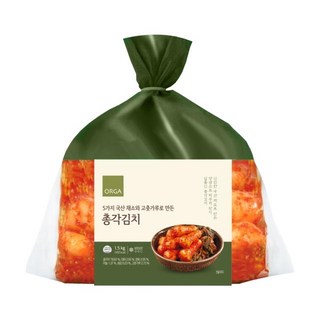 ORGA 5가지 채소와 고춧가루로 만든 총각김치 1.5kg 1개, 4개