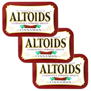 Altoids Wrigleys Mints Cinnamon 1.76 Ounce (Pack of 3) Altoids Wrigleys 민트 시나몬 1.76온스(3개 팩), 알토이드 리글리시 민트 시나몬 1.76온스(3팩), 3개, 49g
