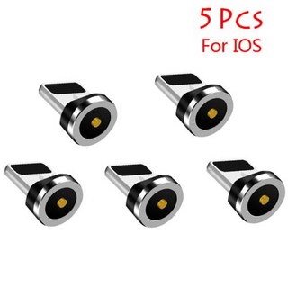 5Pcs 360 회전 마그네틱 마이크로 USB 타입 C 어댑터 전화 플러그 아이폰 화웨이 삼성 Xiaomi OPPO 라운드 마그네틱 케이블 플러그, 없음
