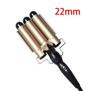 물결 고데기 40MM 웨이브 봉고데기 헤어 스타일링 전문 컬링 세라믹 트리플 배럴 컬러 도구 기기, champagne gold 22, 1개