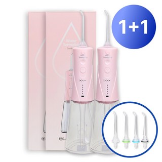 워터테라픽 코드리스 구강세정기 +제트팁 4개포함 1800회맥동수압 1년무상AS 방수, 2개입, 핑크