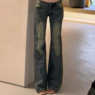 AOKADA 여성 세미 와이드 데님 팬츠 슬림 가을 골반 청바지