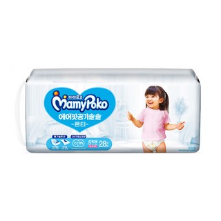 마미포코 에어핏팬티 여아용, 5단계, 28매