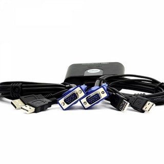 ATEN 2포트 USB VGA 케이블 KVM 스위치 with 원격 포트 선택기 CS22U, 1개, CS22U-AT