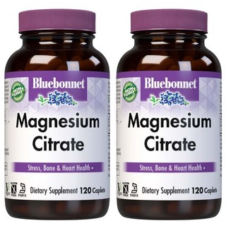 블루보넷 마그네슘 시트레이트 400mg 캐플렛 비건 글루텐 프리 무설탕, 120개입 × 2개, 2개, 120정