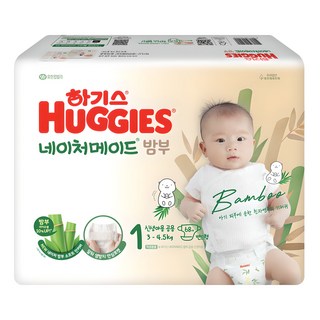하기스 네이처메이드 밤부 밴드형 기저귀 신생아용, 1단계, 204매