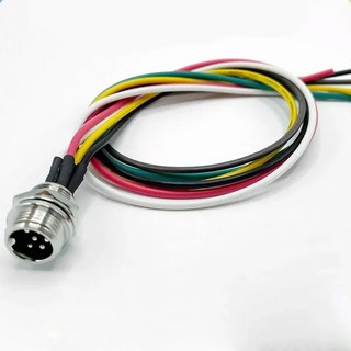 산업 등급 용접 연결 코드 항공 플러그 익스텐션 라인 GX12 수 암 커넥터 케이블 5A M12 2 3 4 5 6 7 핀, 없음, 6개