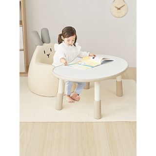 초등학생책상 유아테이블 어린이공부 간단설치 친환경소재, 핑크토끼세트(높이 28-38cm)