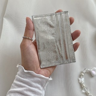 에브리테일 소가죽 실버 카드 슬롯 미니 지갑