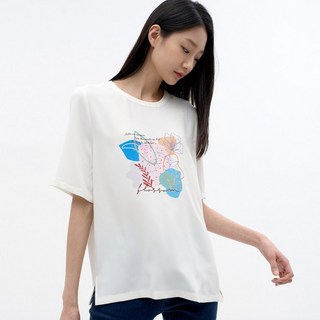 지센 (2컬러) 플라워 프린트 반팔 블라우스 LCWSN421 114918