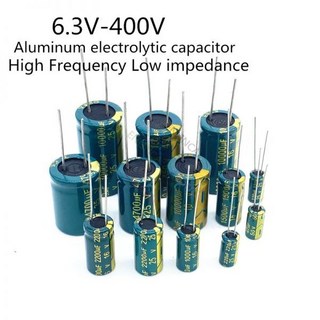 고주파 전해 콘덴서 6.3V 10V 16V 25V 35V 50V 400V 450V 22UF 100UF 220UF 330UF 470UF 680UF 1000UF 1500UF 2200, 10V680UF 20PCS, 20개