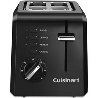 쿠진아트쿠시 아트 2 슬라이스 토스터 오븐 컴팩트 화이트 CPT122, Black, 2-Slice, Toaster, 1개